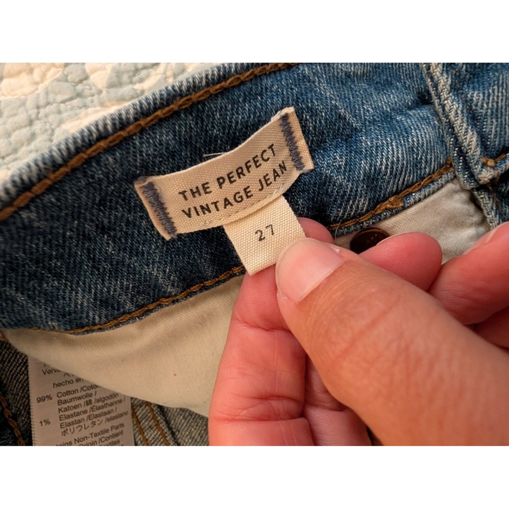 Madewell The Perfect Vintage Jean High Rise Tapered Raw Hem AF691 Blue 27 NEW - Picture 4 of 11